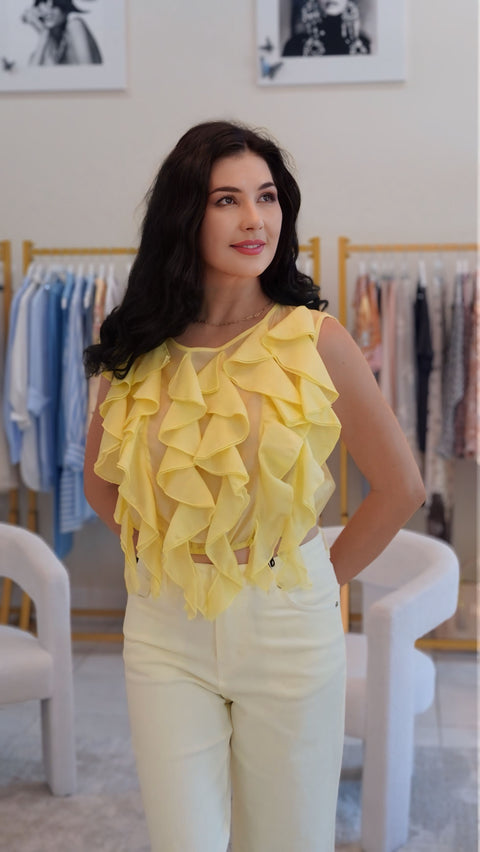 Lyocell ruffle top by Imperial, made in Italy