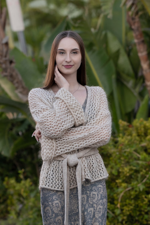 Large-knit mohair cardigan — ITALICA boutique