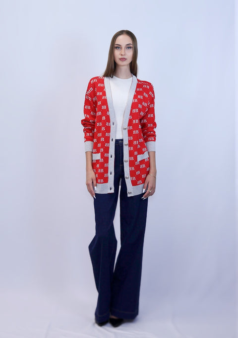 Red knitwear jacket — ITALICA boutique