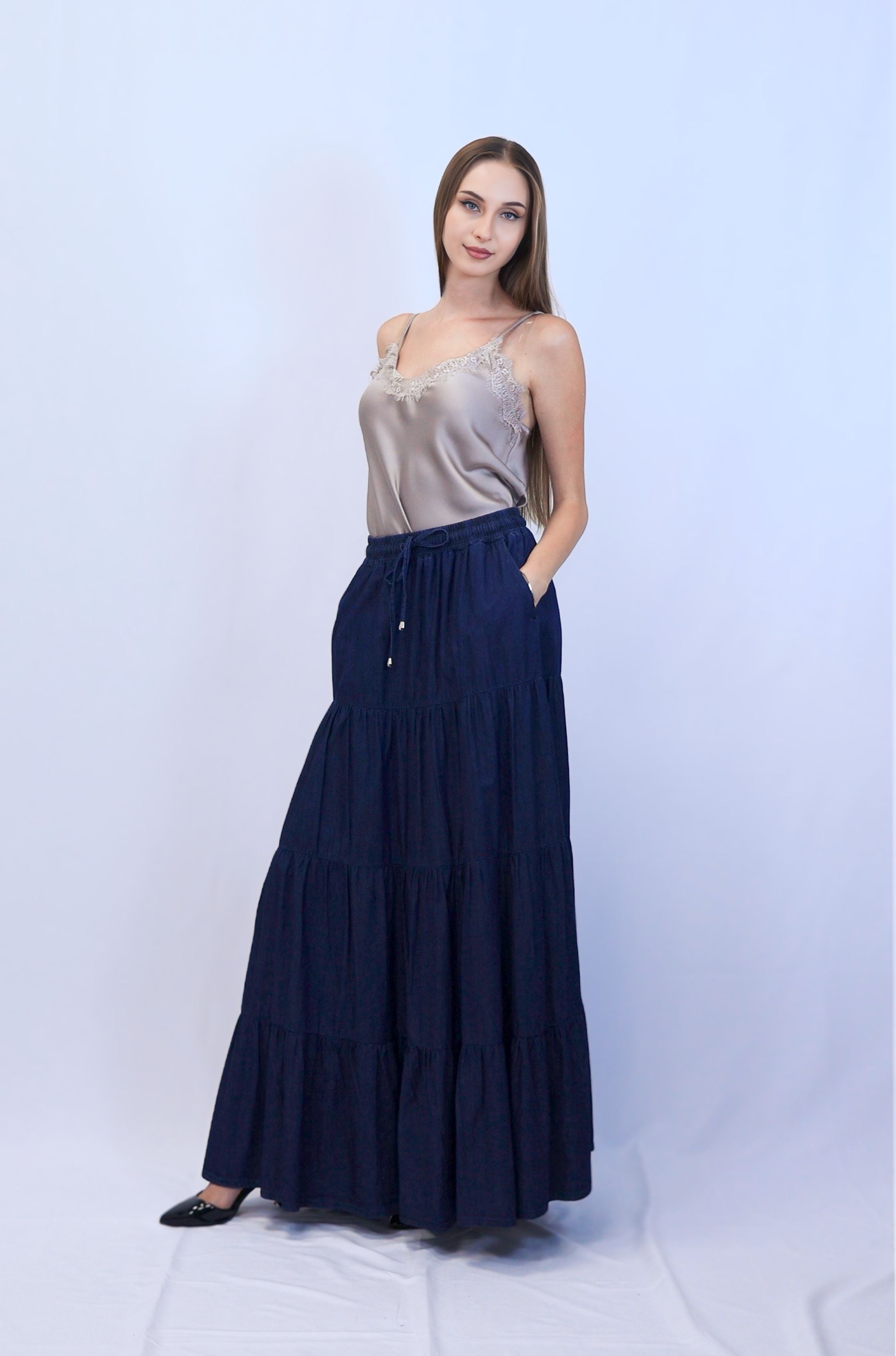 Silver Satin Lace-Trim Camisole | ITALICA Boutique