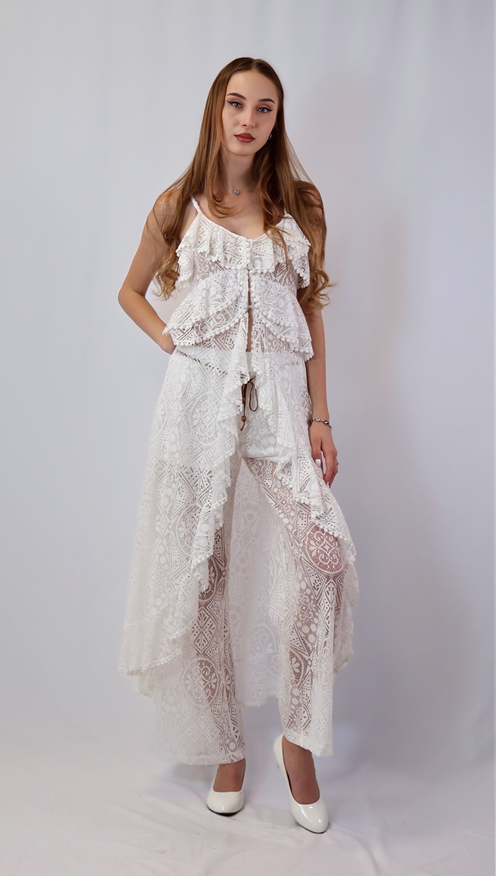 Lace set: pants and cardigan – ITALICA