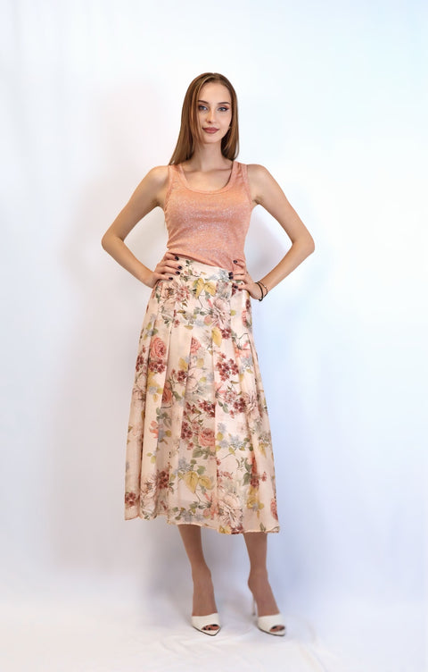 Summer floral print skirt