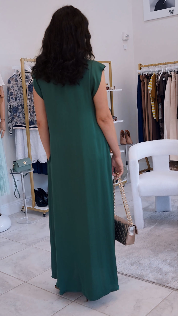 maxi dress slit clothing — Italian Viscose Gown model_linen shirt High Neckline Strapless Black Beaded Gown Choose Size:EU 42 - US 12 - Waist 80-84 cm - Chest 98-101 cm