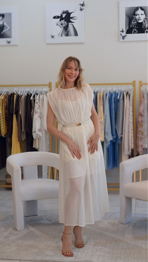 Light Summer White Midi Dress