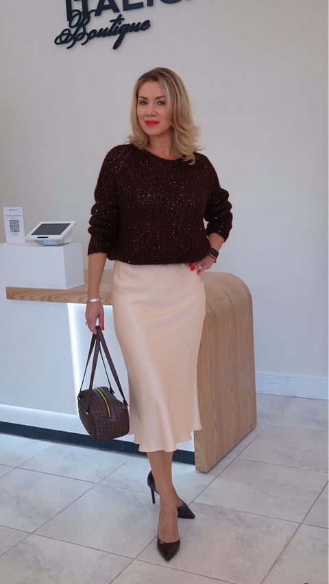 Bordeaux Sequin Sweater